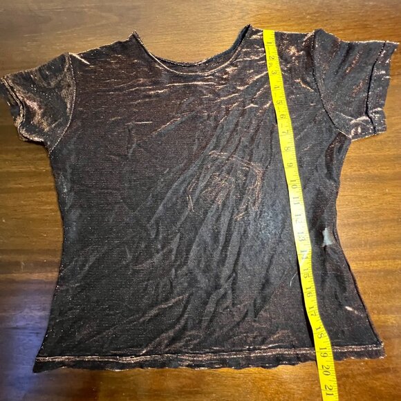 Sheer Metallic Fairy Grunge Whimsigoth Top Brown Edgy Y2K Gothic Witchy Small - Picture 6 of 9